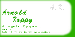 arnold koppy business card